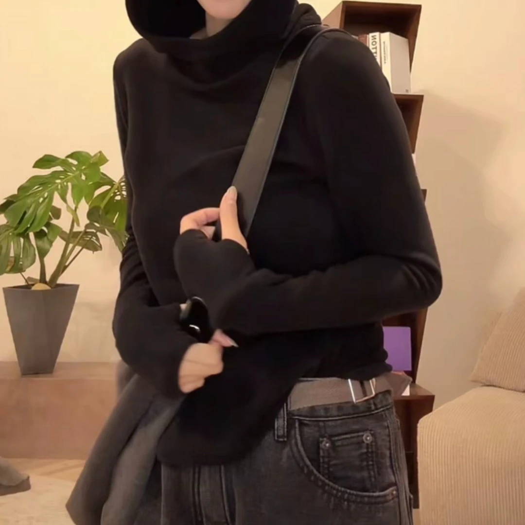 【美丽小衫】巨好看的百香果韩版ins百搭保暖双面绒连帽衫