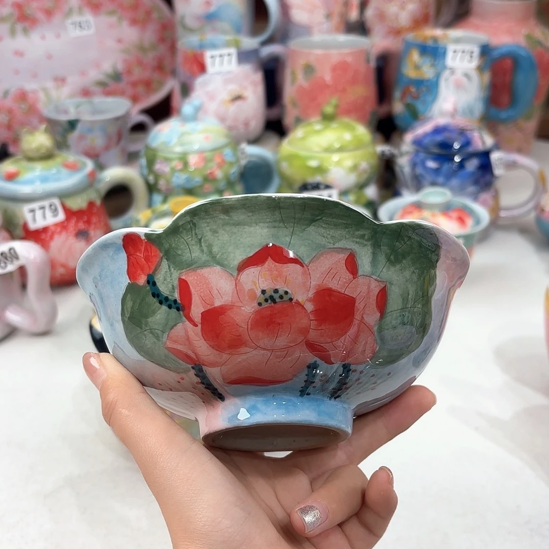 景德镇手绘高温釉下彩陶瓷茶具