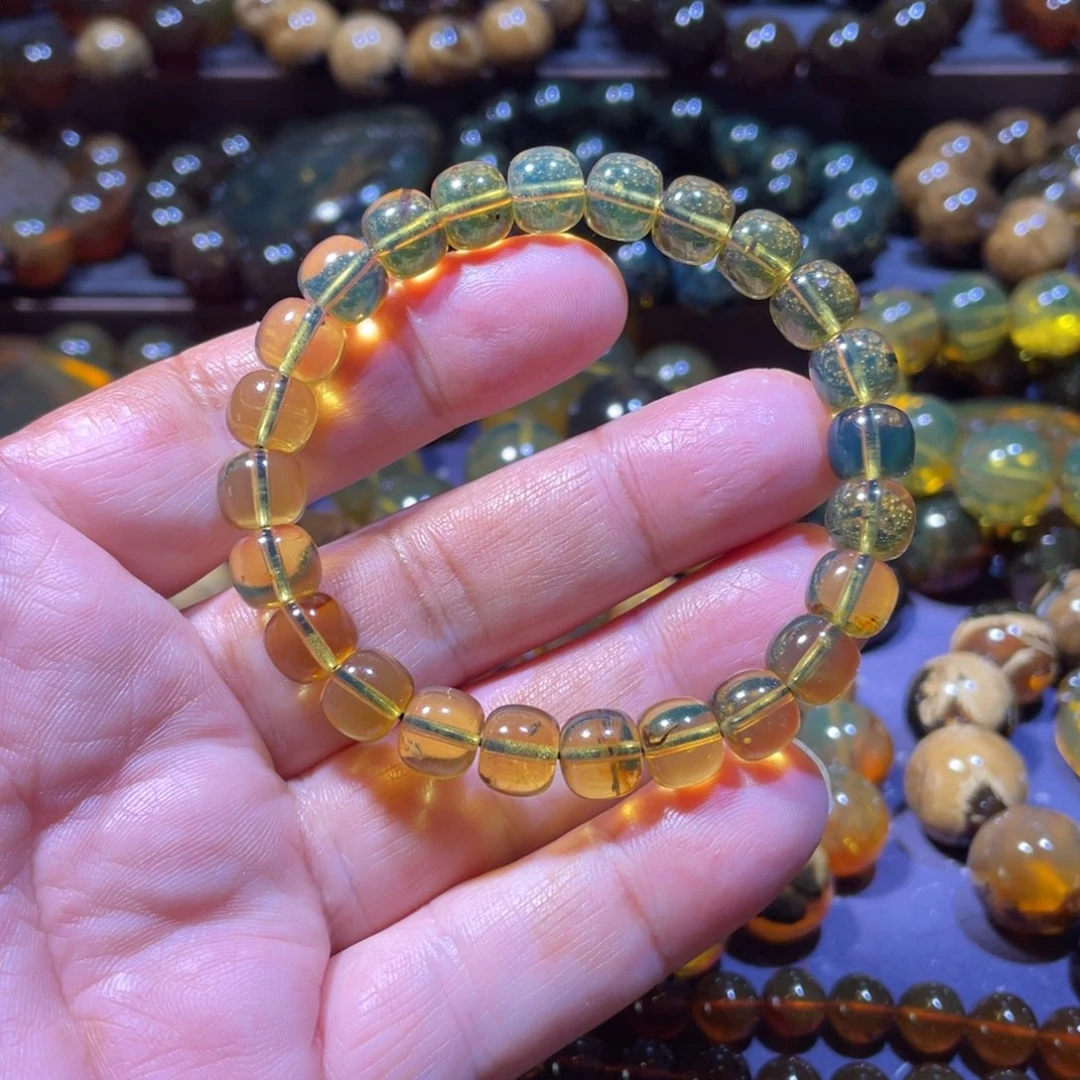 琥珀未镶嵌手链天然