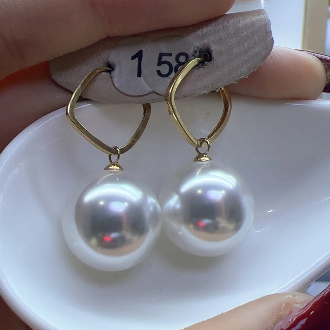 淡水珍珠耳饰18K金镶嵌