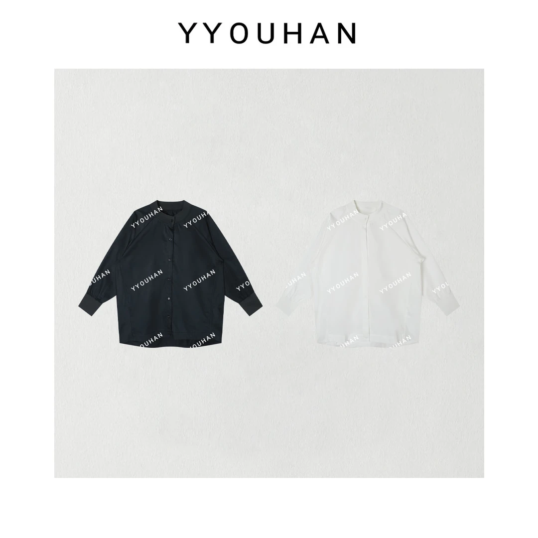 月月不吃鱼 2025春款小众设计极简休闲百搭纯色大版衬衫 2502C218