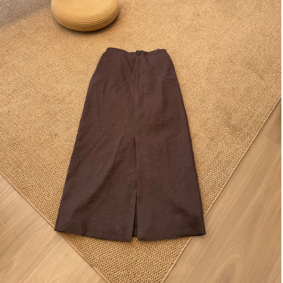 100%亚麻夏日老钱风半身裙，宽松显气质~