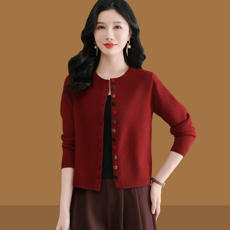 小香风2025新款秋冬羊毛衫女士毛衣短款洋气针织开衫外套外搭上衣