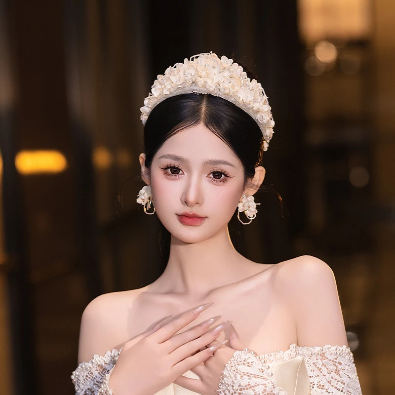 合金布艺婚庆饰品 甜美新娘花朵公主婚礼礼服减龄法式头饰MC3816T