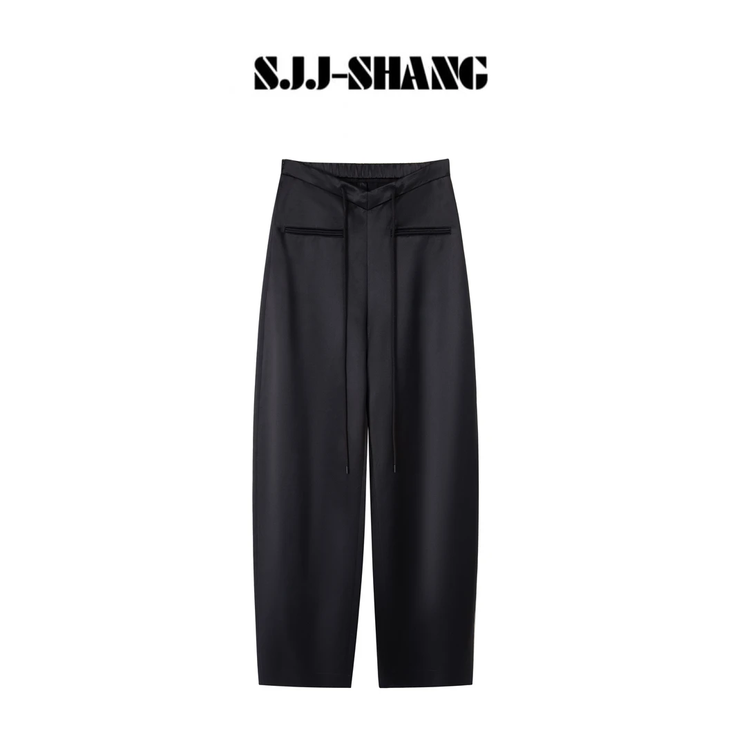 SJJ-SHANG【醋酸裤】25ss新品重磅醋酸舒适时尚弯刀裤子q134579p