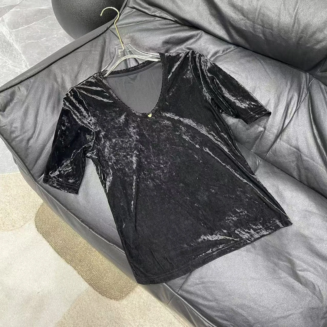 【晨浠定制】新款时尚百搭简约丝绒上衣257266