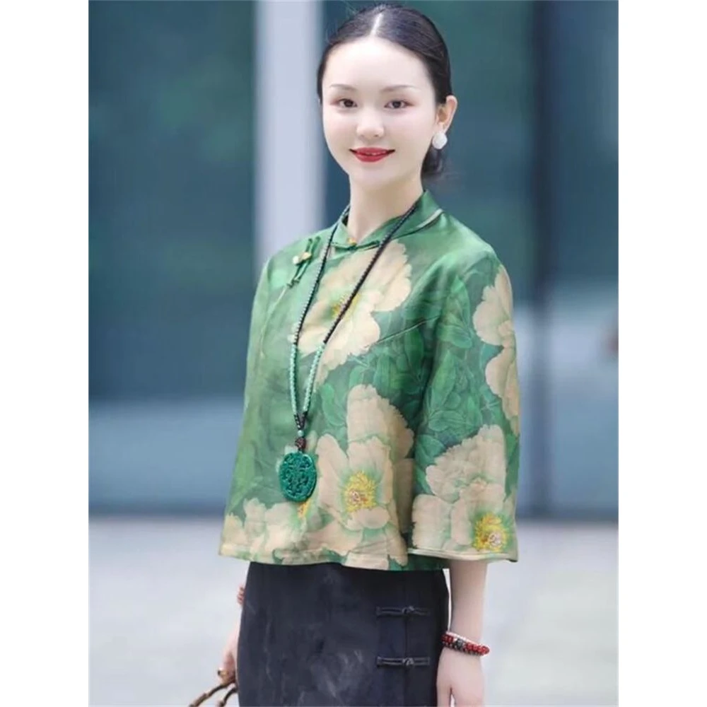 羊羔毛国风复古气质时尚香云纱外披潮品上衣2025纯欲慵懒风女装