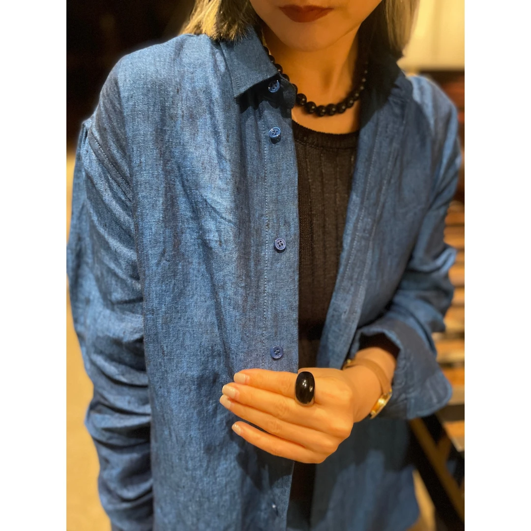 TOFOD 老钱篇章 雨露亚麻长袖衬衫上衣+阔腿裤套装DY829