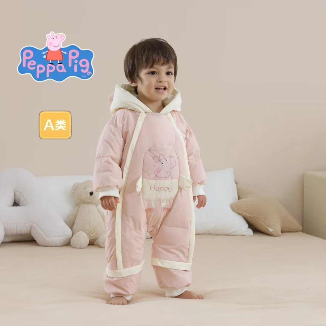 【小猪佩奇联名】618连体反季婴童加厚连帽男女宝秋冬连身衣