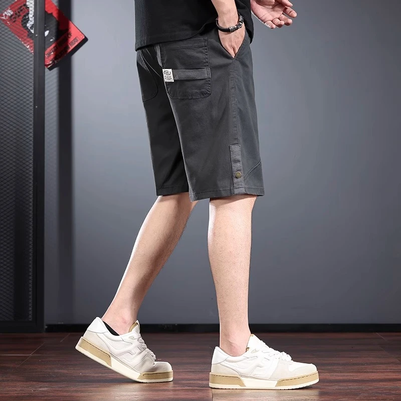 灰色工装短裤男2025新款夏季美式设计感休闲五分裤潮男士直筒中裤