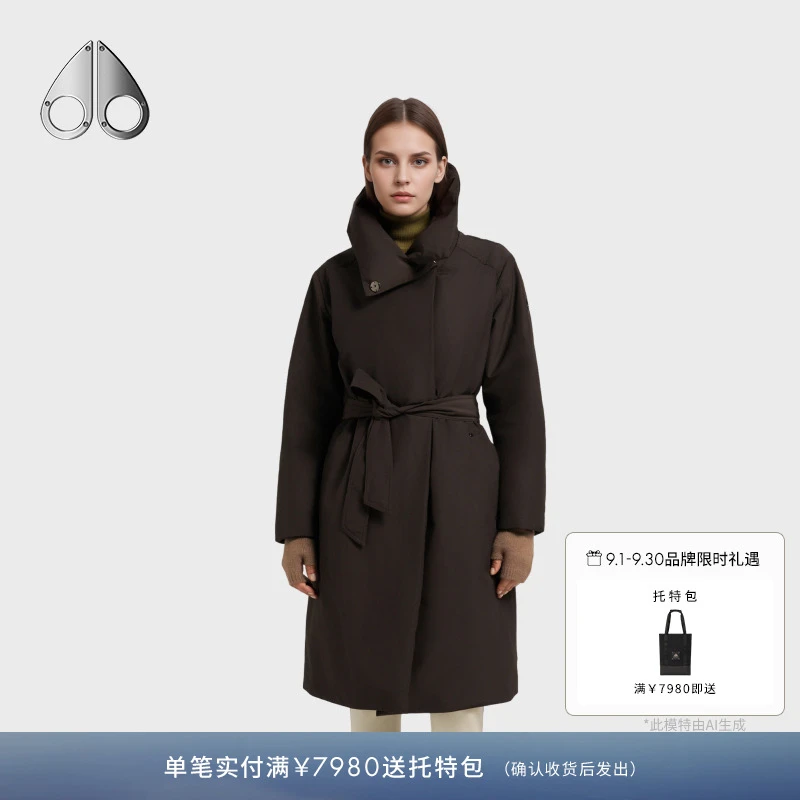 【秋冬新品】MOOSE KNUCKLES女士收腰小剪刀鹅绒长款风衣M35LP247A