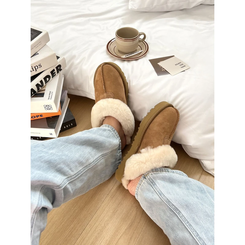 【羊皮毛一体】男版千颂伊同款星拖外穿包头拖鞋