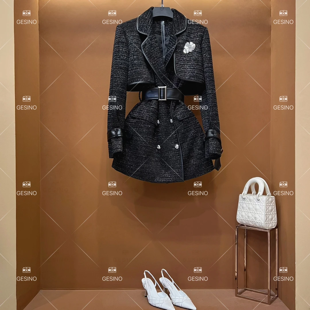 【关关】秋季轻奢黑色小香风英伦时尚小众外套 QD-2024739