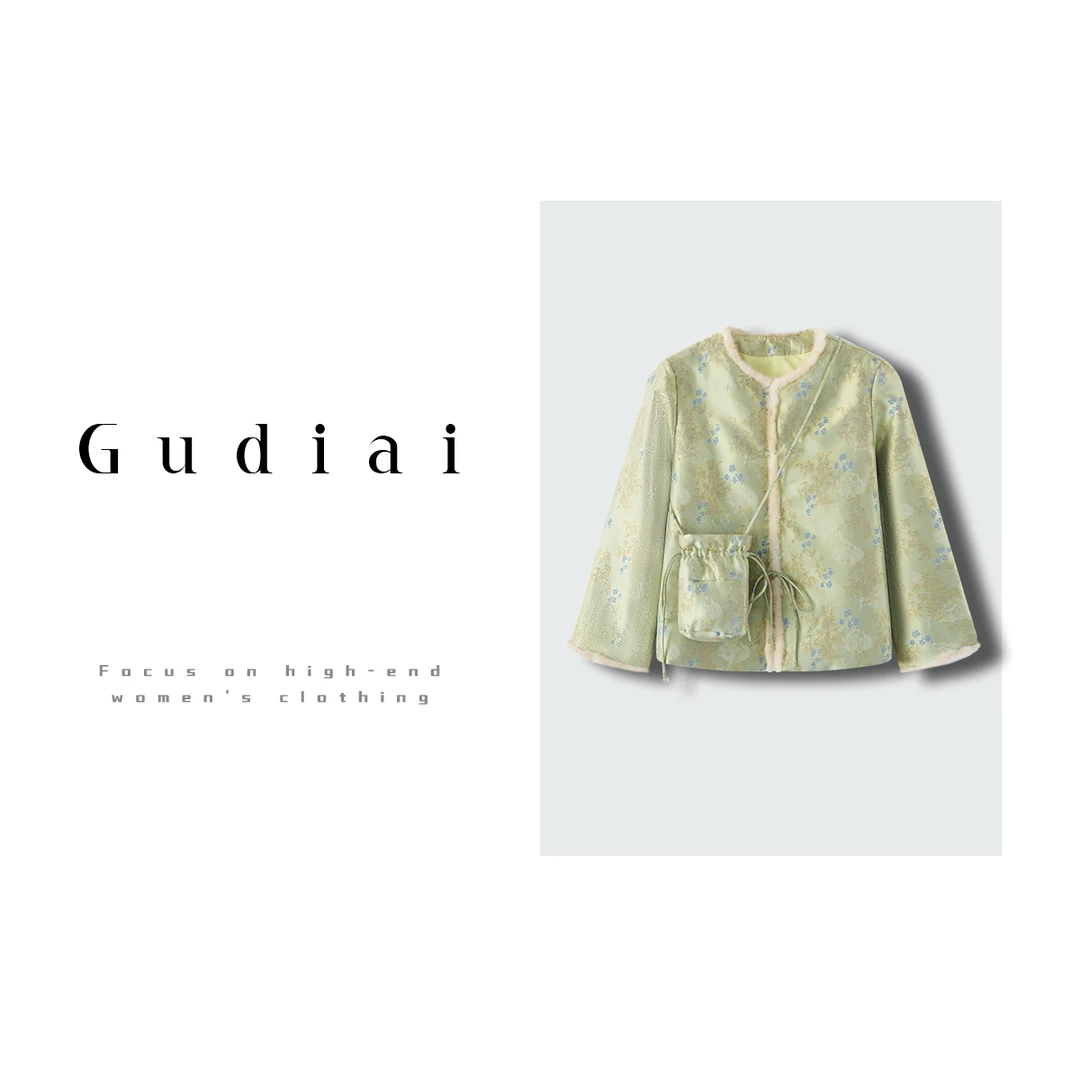 Gudiai/古迪爱【晚棠】新中式休闲保暖气质棉衣 A427-Y2457