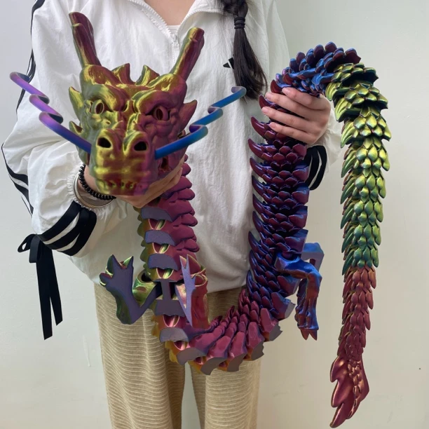 3D打印1.8米1.3米长中国龙定制款手办模型玩具盘龙鱼缸造景摆件