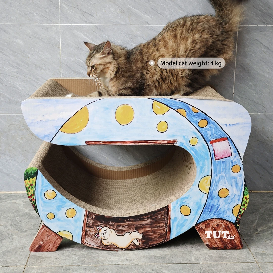 益蔻icle太空舱加强耐磨不掉屑大号瓦楞纸猫抓板猫窝一体猫咪磨爪