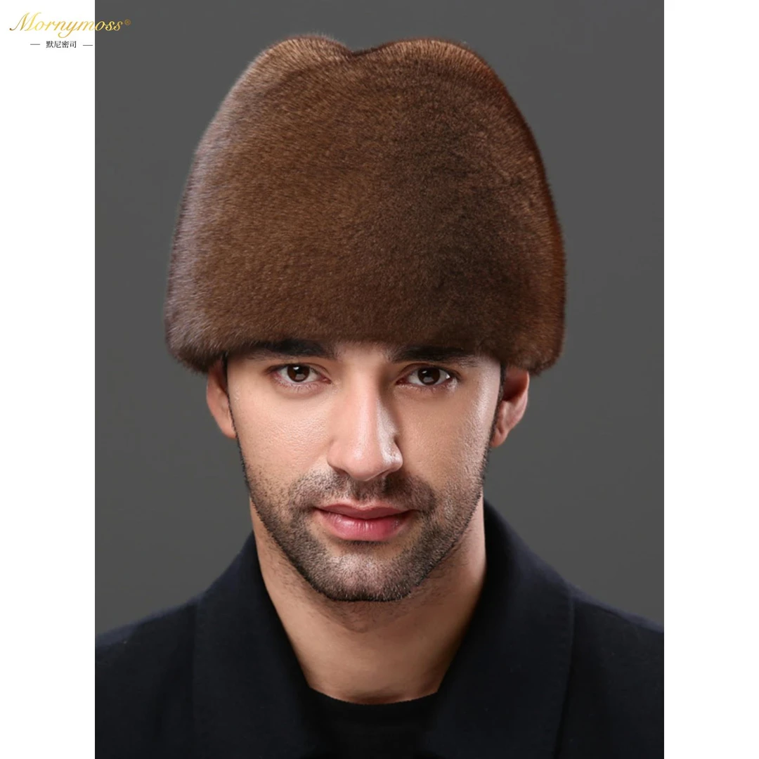 默尼密司品牌进口貂皮帽子男2025冬季整貂水貂保暖绅士帽皮草帽