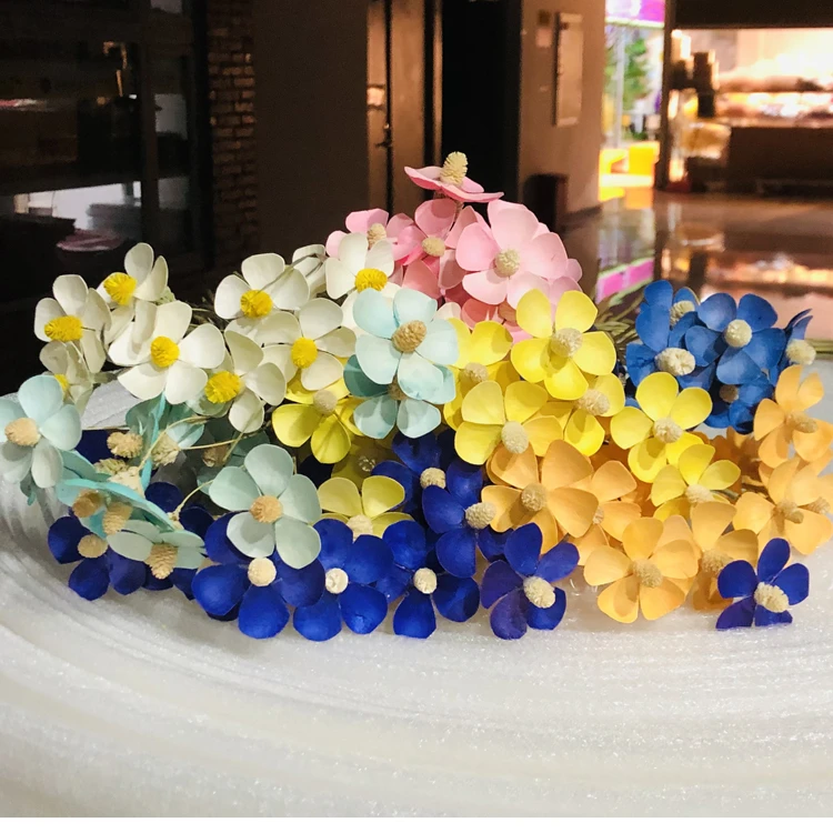 紫罗兰干花 摆件文艺装饰小清新插花自然干花手工diy蝴蝶花紫罗兰