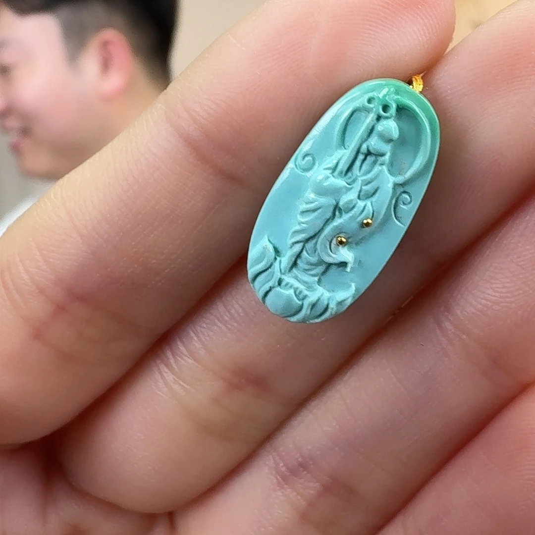绿松石未镶嵌挂件
