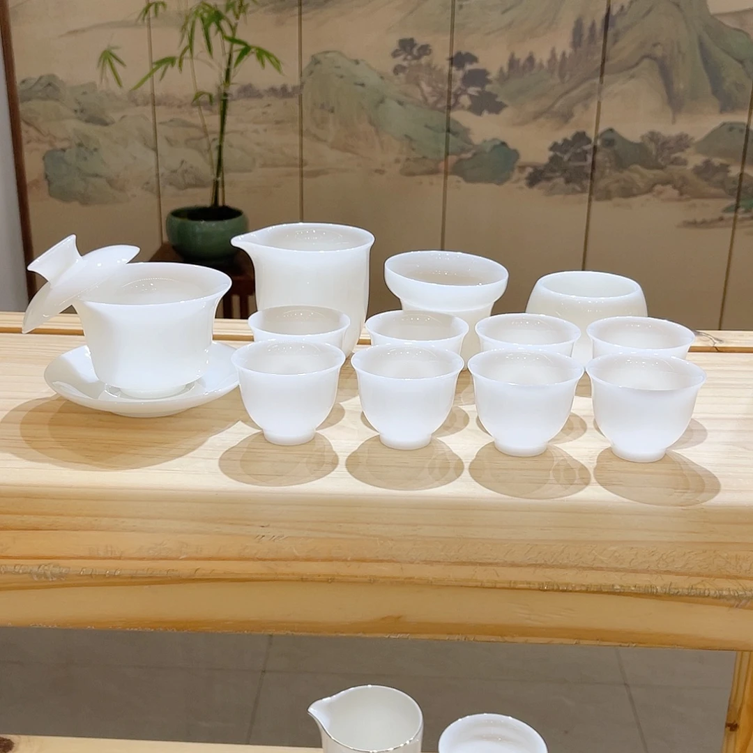 瓷片璞玉白瓷13件套装