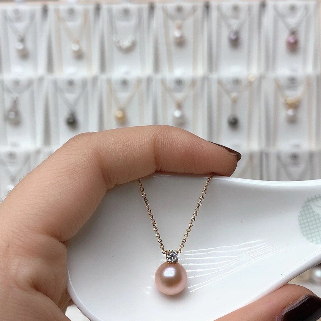 淡水珍珠吊坠(不含链)银S925镶嵌