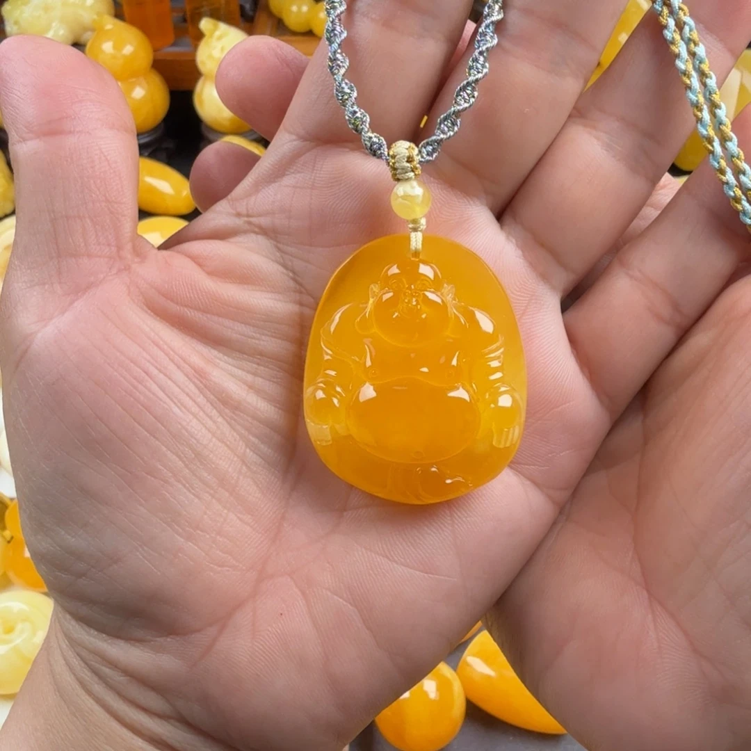 琥珀未镶嵌颈饰纯天然琥珀蜜蜡