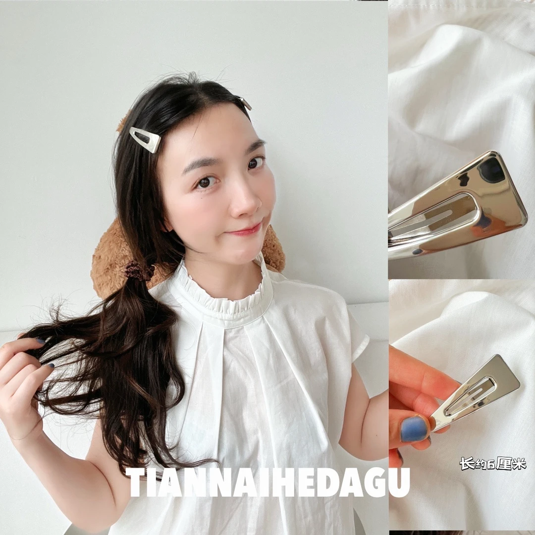 极简三角形刘海夹边夹 简约款三角形气质女孩发夹发卡碎发夹