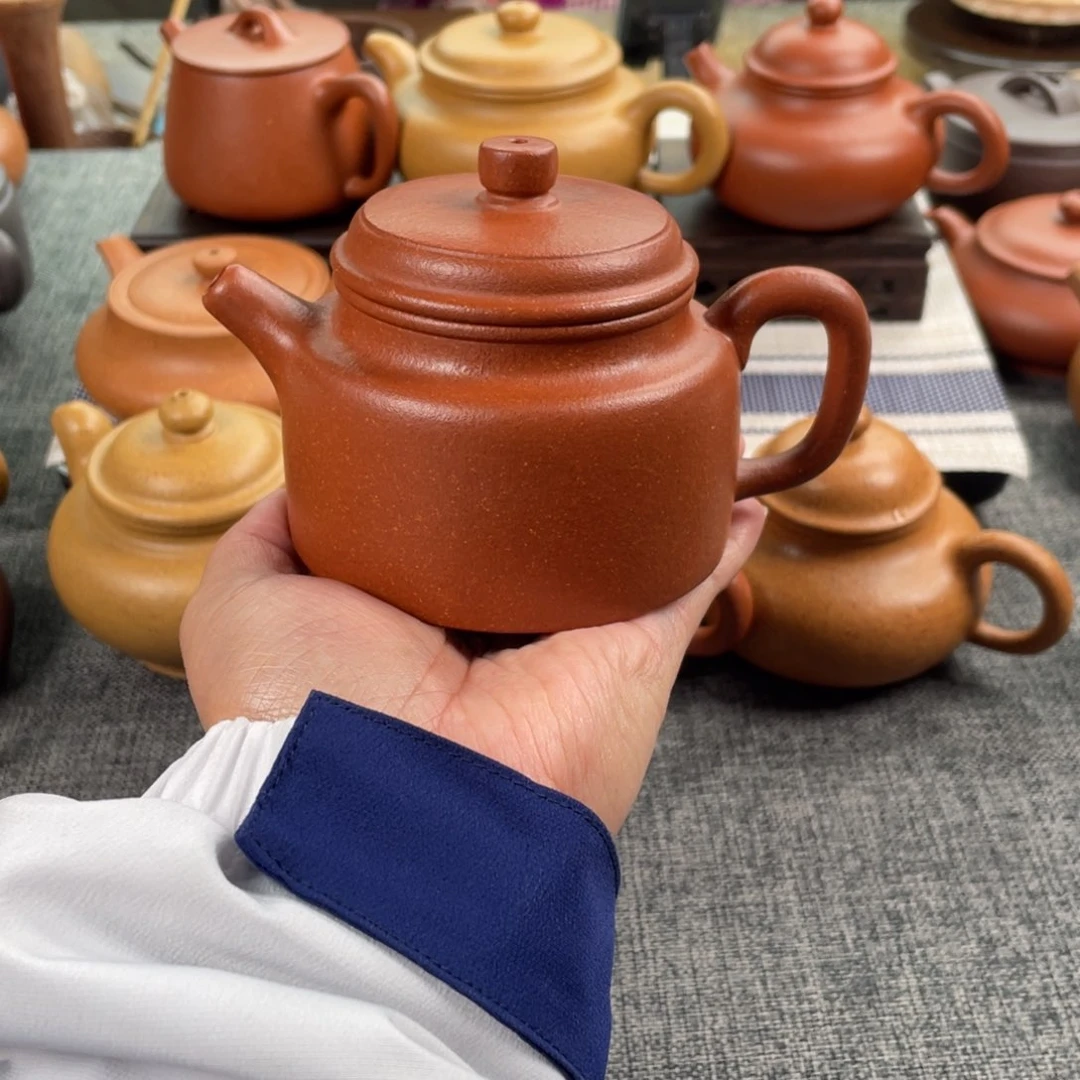 紫砂茶壶红降坡德钟全手40目210