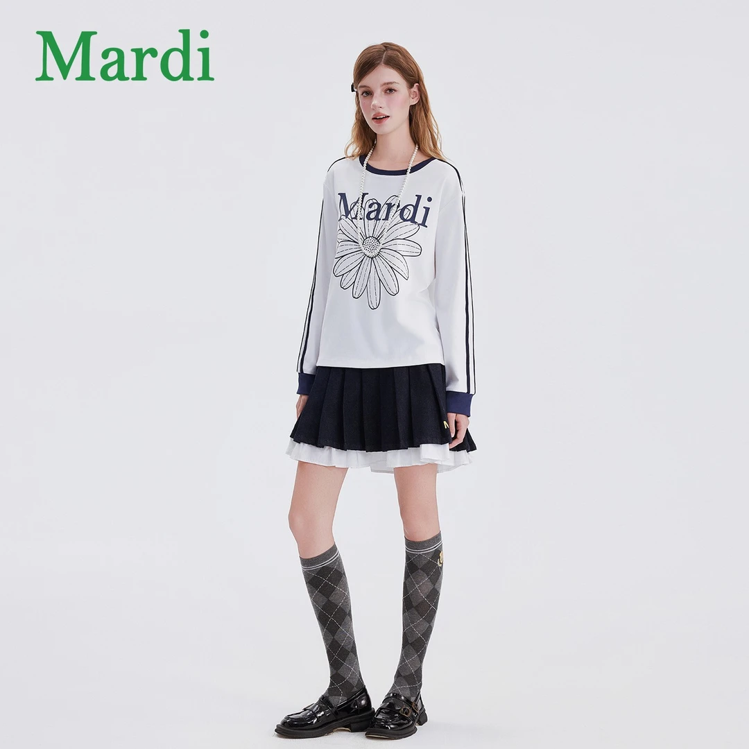 MARDI【美拉德】秋冬新款长袖雏菊百搭圆领休闲运动卫衣MTX2532436