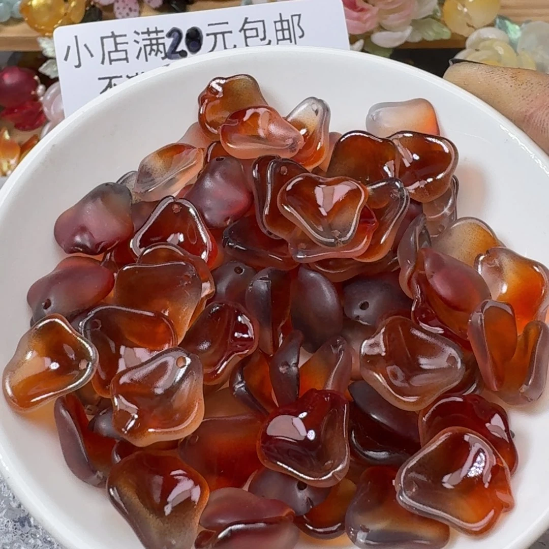 玻璃126号 磨砂凌霄花 有色点