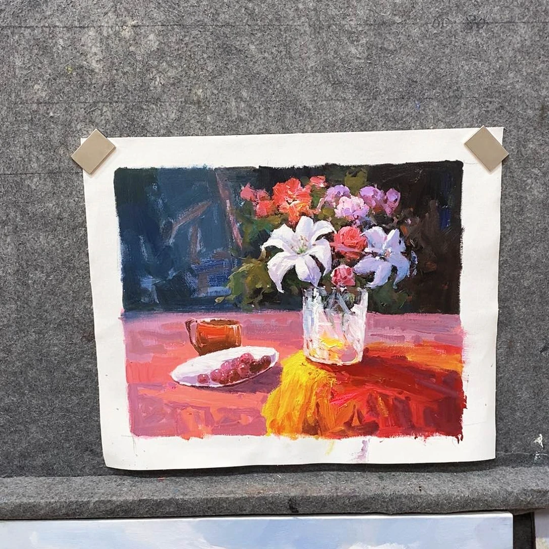 油画花卉油画作品