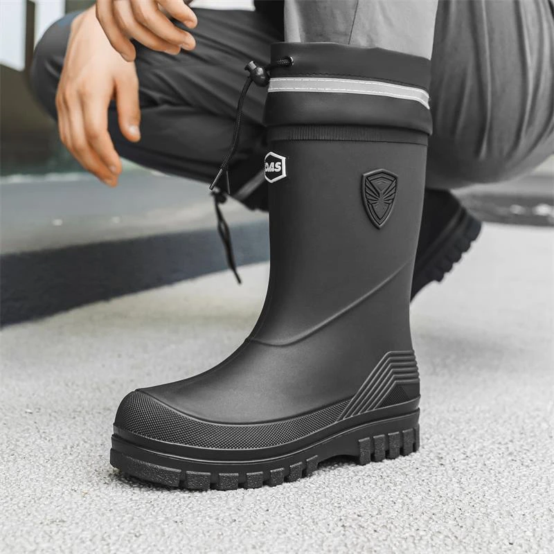 范哲萨夏季雨鞋男款中筒耐磨防水雨靴德系防滑加厚胶鞋钓鱼外卖成