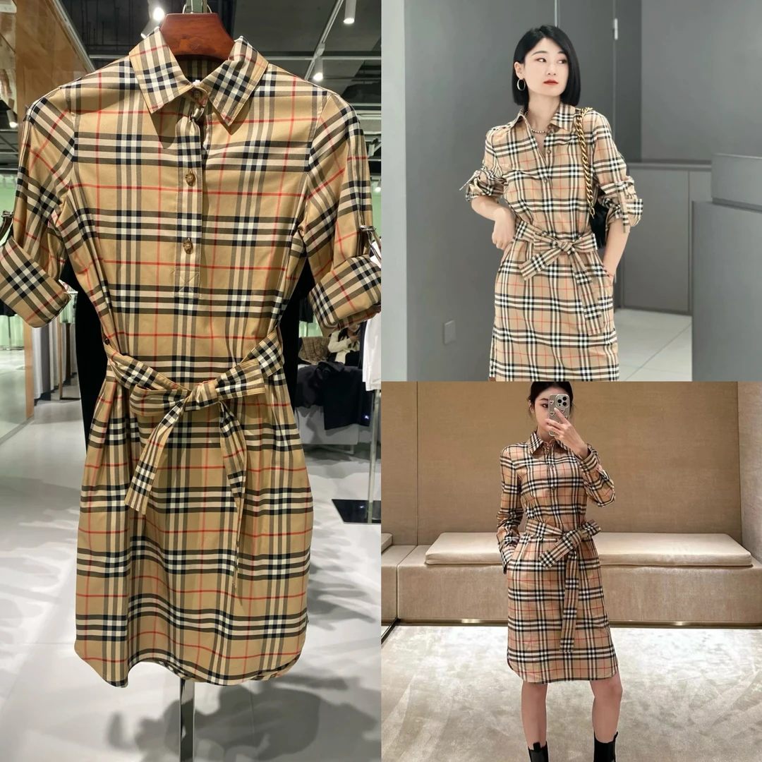 未使用 BURBERRY/博柏利 博柏利 女款典藏米格纹连衣裙8600