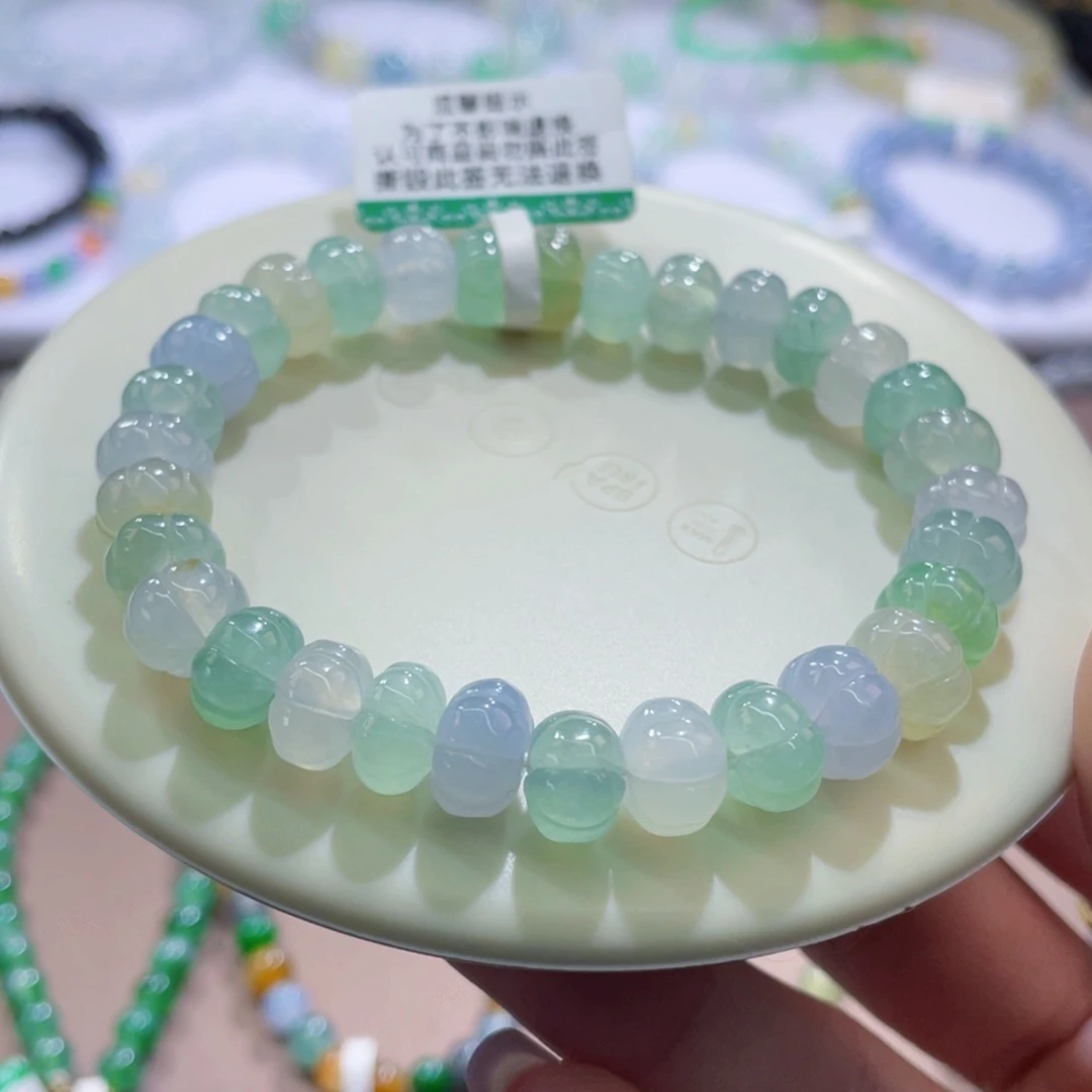 未镶嵌手链翡翠马卡龙南瓜卡8-9