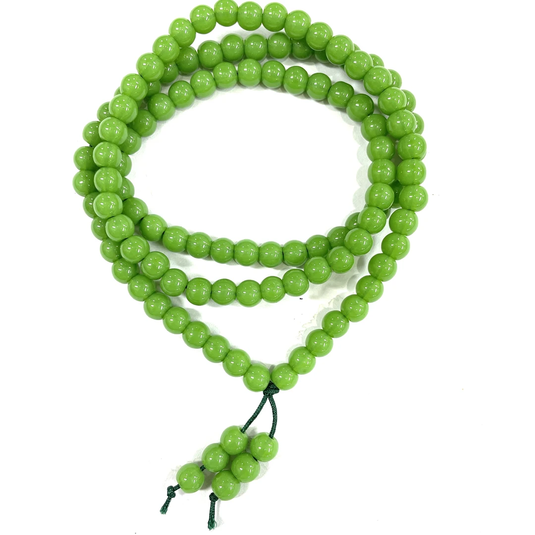 30号6mm绿色圆珠项链
