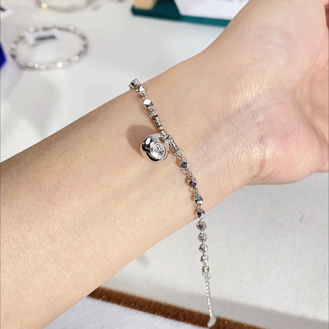 铂金Pt950手链，福袋手链，弹簧扣