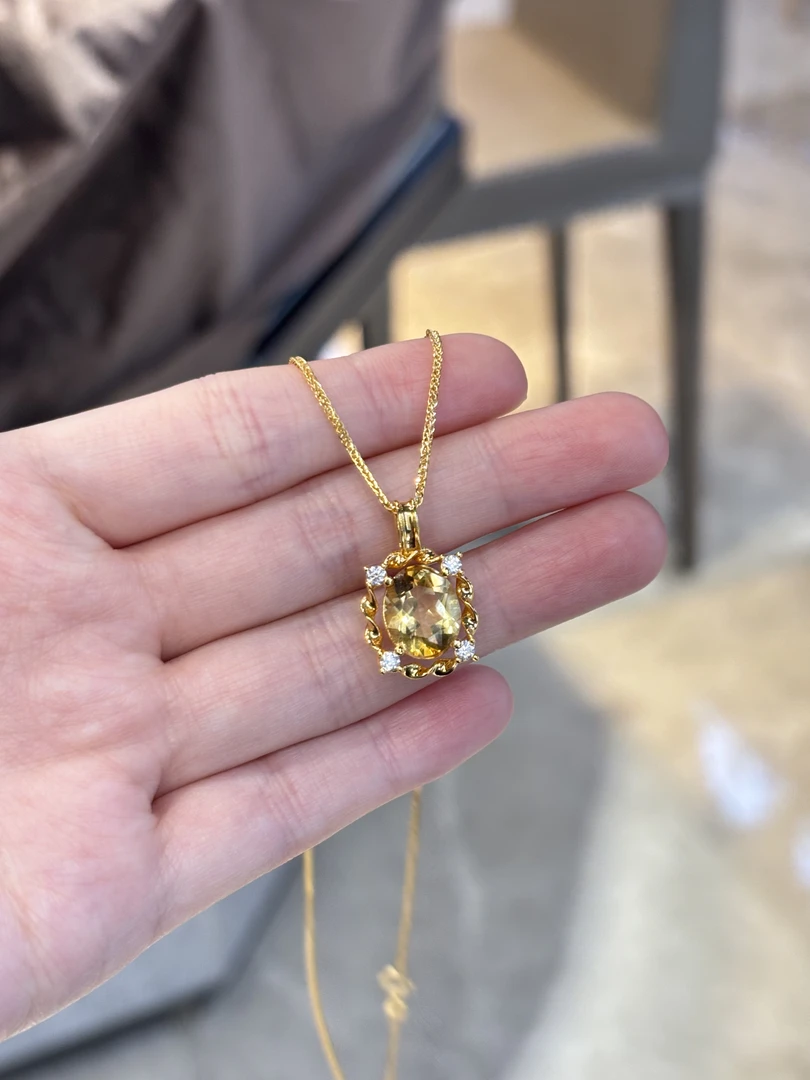 18k金  AU750 吊坠 黄水 送银项链 S13