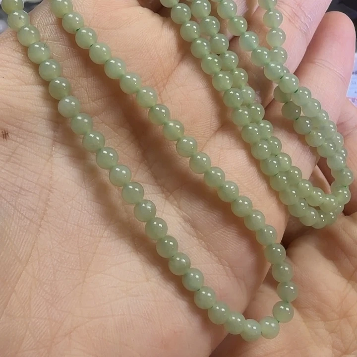 和田玉未镶嵌手链晴水 多圈4mm