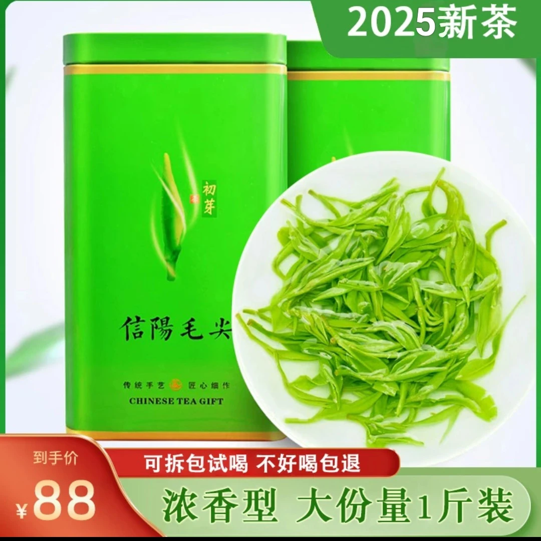 【一斤装】信阳新茶正宗春茶雨前浓香耐泡绿茶茶叶毛尖茶500克罐装