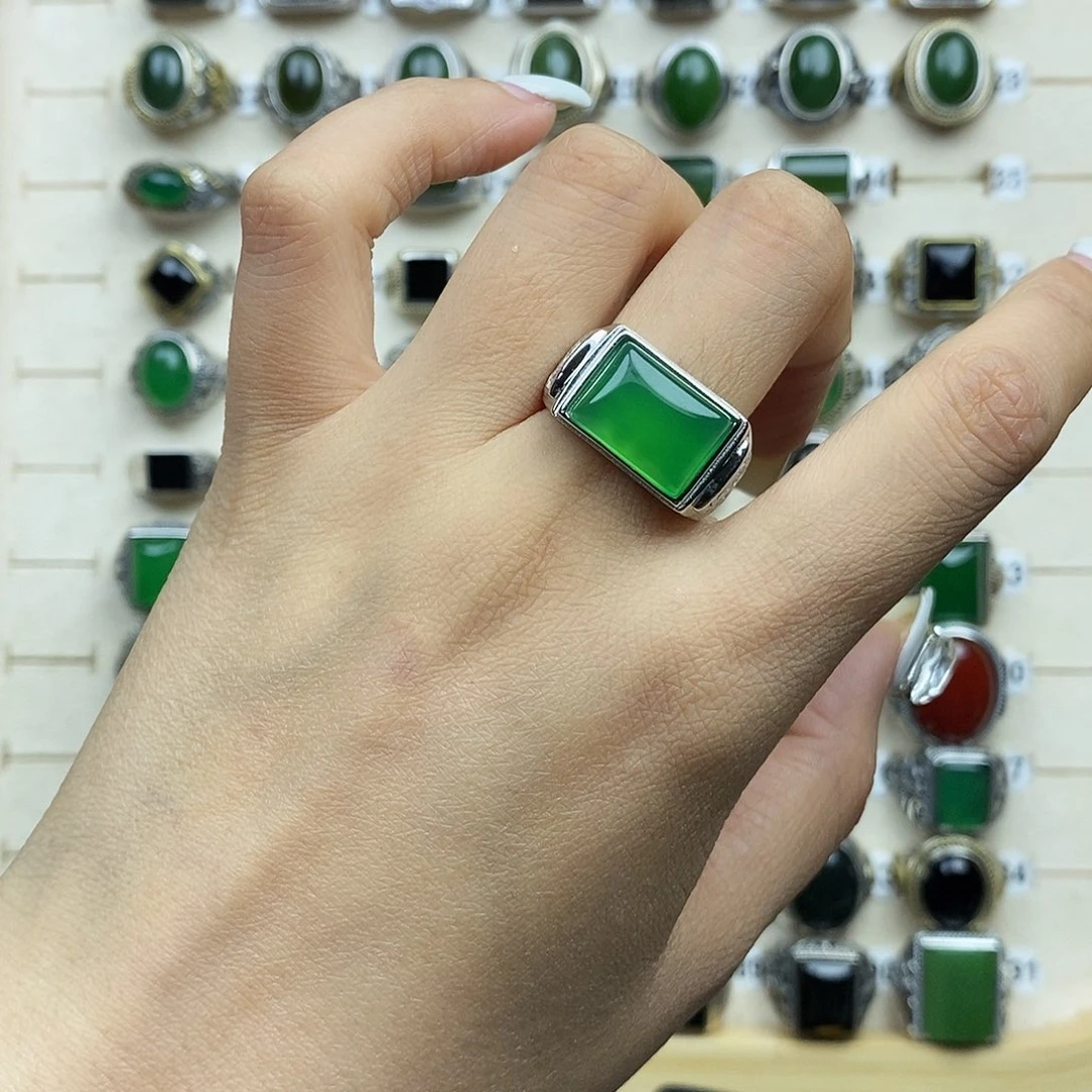 玛瑙/玉髓戒指银S925镶嵌用****3