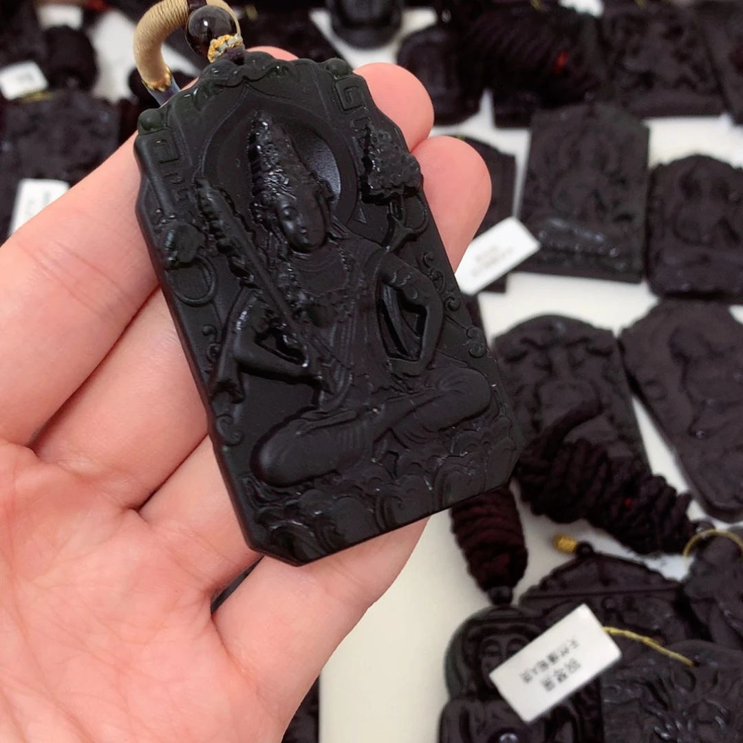 用***3天然缅甸a货钢琴黑挂件