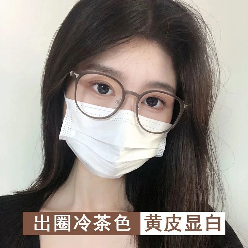 超轻眼镜框近视女可配有度数镜片素颜适合方圆脸显白显瘦平光眼镜