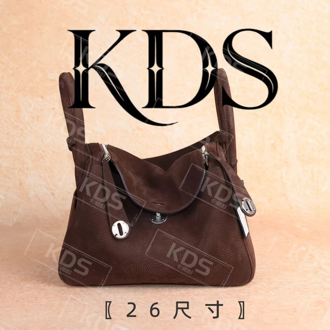 【26CM乌木色银扣】早秋鹿皮新款手提腋下女包【卡戴杉】30505