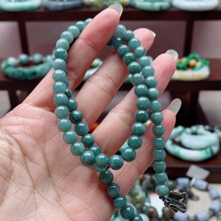 翡翠未镶嵌手链百搭项链