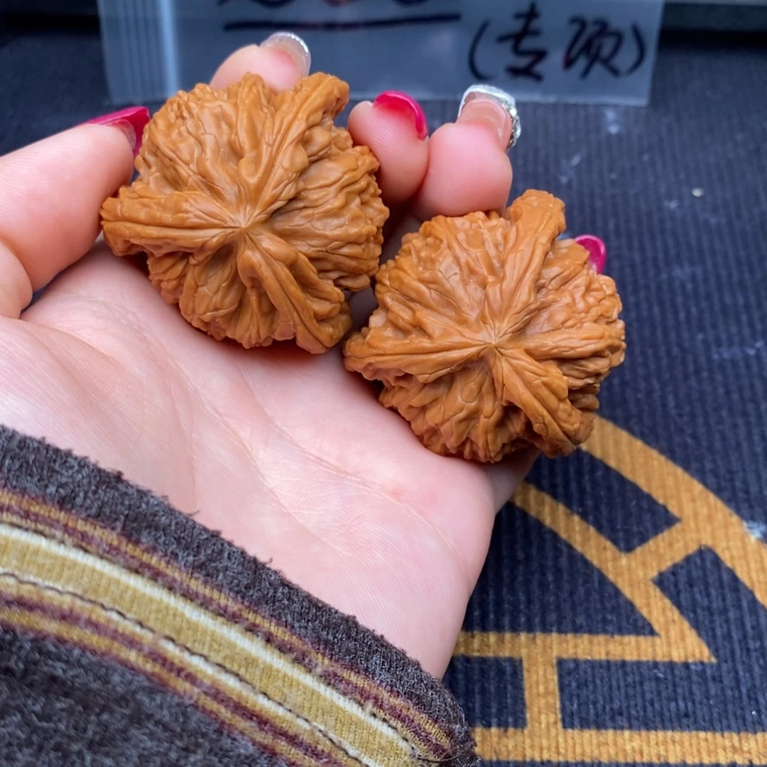 奋***斗把件文玩核桃白狮子