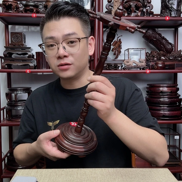 大红酸枝工艺品底座