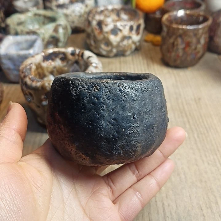 志野柴烧手捏主人杯古**风