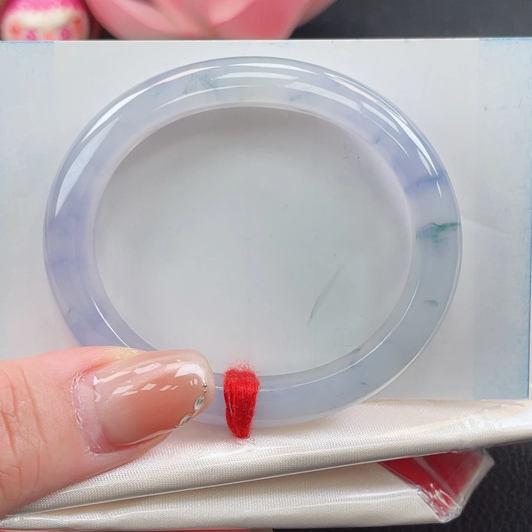 翡翠未镶嵌手镯52贵妃冰种紫飘花-莫奈花园