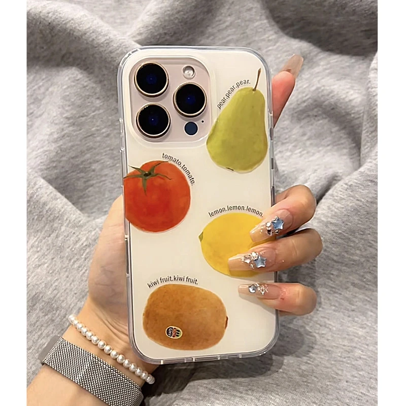 多巴胺水果组合适用苹果16PROMAX/15手机壳大孔14/13防摔12创意11