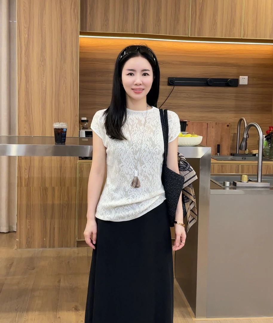 【NO退NO换】鑫燃KIKI 绵羊毛小众时尚蕾丝提花背心上衣 0096 RS